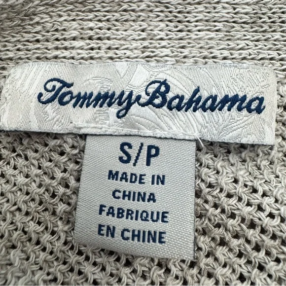 Tommy Bahama Halter Top Women’s Small Tan Crochet Knit Sleeveless Linen Blend - Picture 4 of 8